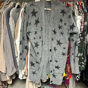 Rails star, print gray cardigan